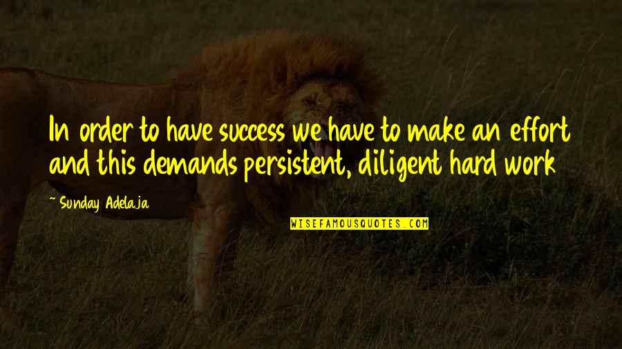 Success In Hard Work Quotes By Sunday Adelaja: In order to have success we have to