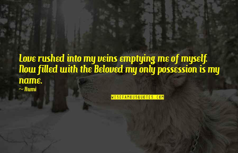 Success Through Education Quotes By Rumi: Love rushed into my veins emptying me of