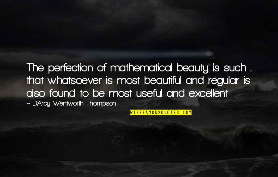 Such Beauty Quotes By D'Arcy Wentworth Thompson: The perfection of mathematical beauty is such ...