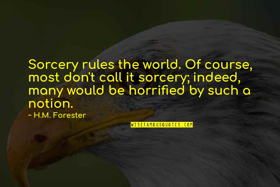 Such The Quotes By H.M. Forester: Sorcery rules the world. Of course, most don't