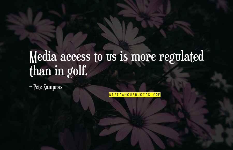 Suffers With Pain Quotes By Pete Sampras: Media access to us is more regulated than