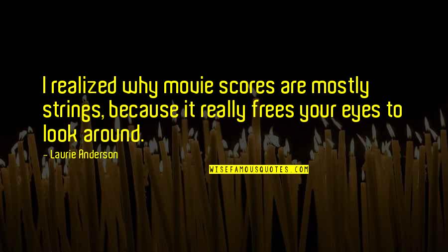 Sugai Coffee Quotes By Laurie Anderson: I realized why movie scores are mostly strings,