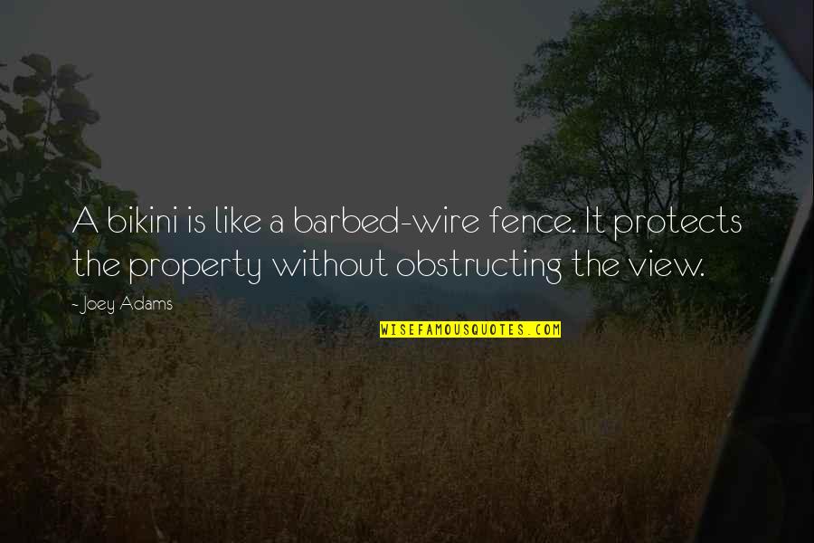 Sunday Morning Animation Quotes By Joey Adams: A bikini is like a barbed-wire fence. It