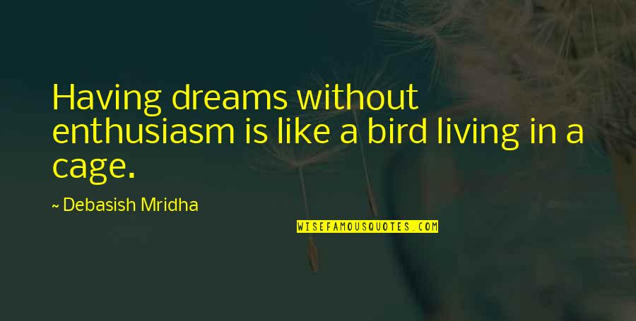 Sundt Construction Quotes By Debasish Mridha: Having dreams without enthusiasm is like a bird