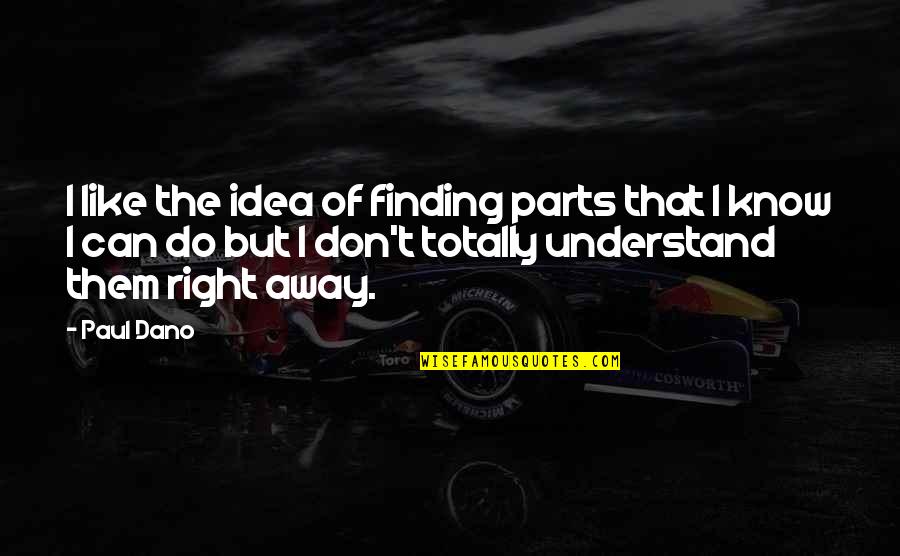 Sunlight In My Eyes Quotes By Paul Dano: I like the idea of finding parts that