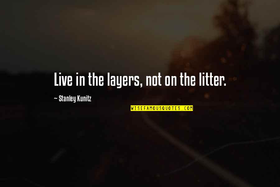 Super Sireyna 2013 Quotes By Stanley Kunitz: Live in the layers, not on the litter.