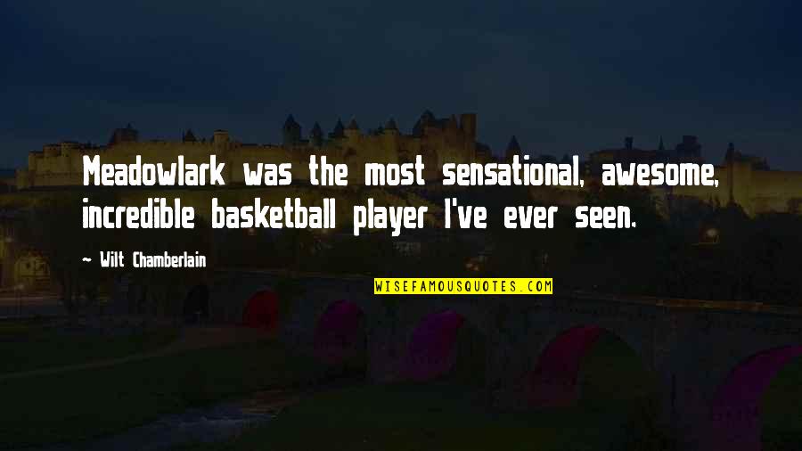 Supervene Philosophy Quotes By Wilt Chamberlain: Meadowlark was the most sensational, awesome, incredible basketball