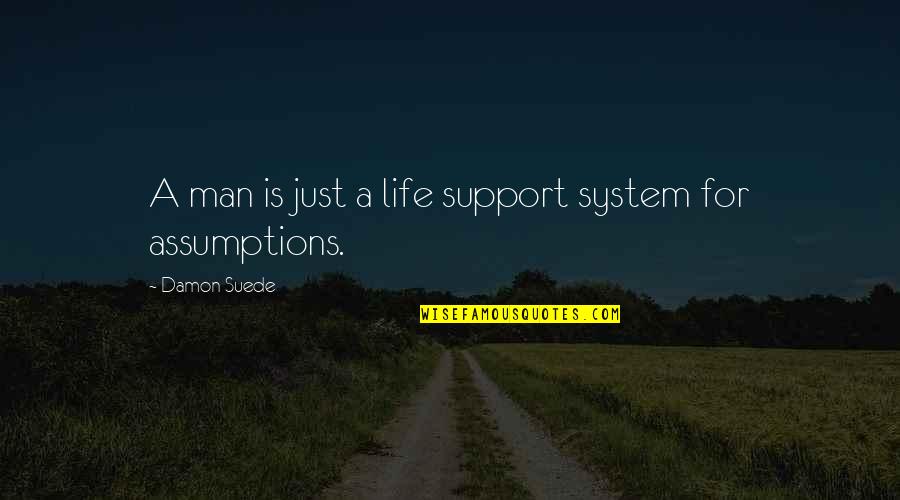 Support For Quotes By Damon Suede: A man is just a life support system