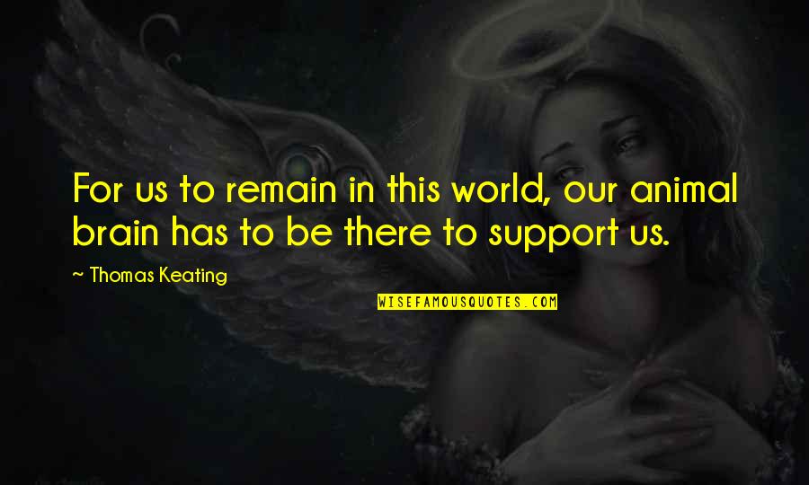 Support For Quotes By Thomas Keating: For us to remain in this world, our