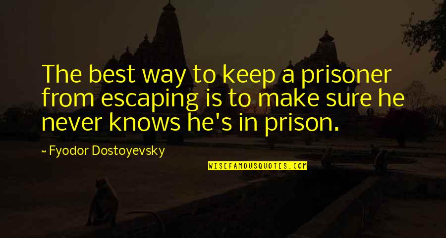 Sure He Quotes By Fyodor Dostoyevsky: The best way to keep a prisoner from