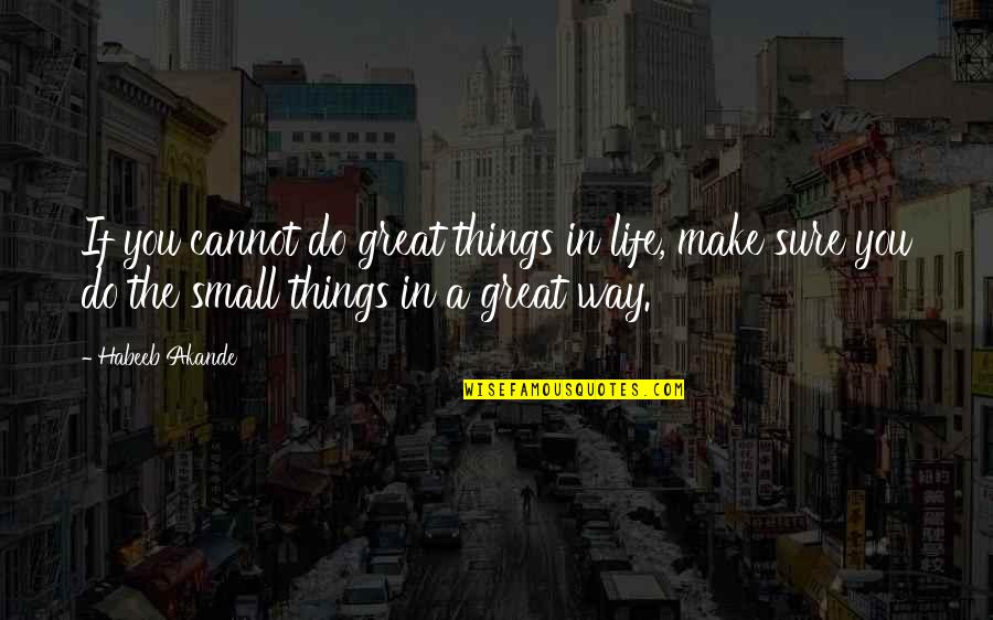 Sure Things Quotes By Habeeb Akande: If you cannot do great things in life,