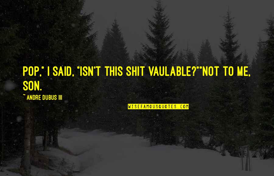 Surgieron En Quotes By Andre Dubus III: Pop," I said, "isn't this shit vaulable?""Not to