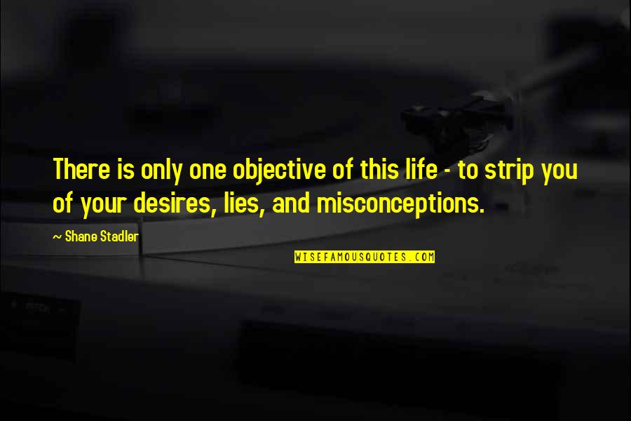 Surplus And Scarcity Quotes By Shane Stadler: There is only one objective of this life