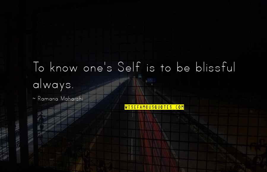 Swipes Crossword Quotes By Ramana Maharshi: To know one's Self is to be blissful