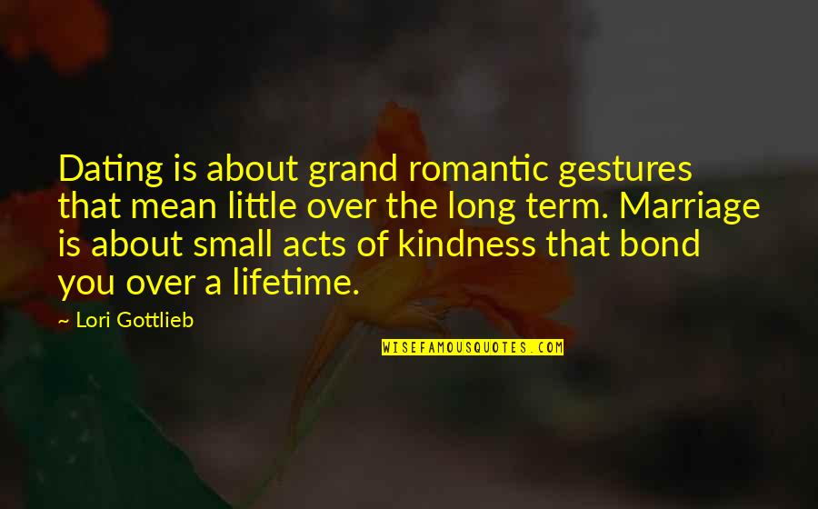 Sylheti Language Quotes By Lori Gottlieb: Dating is about grand romantic gestures that mean