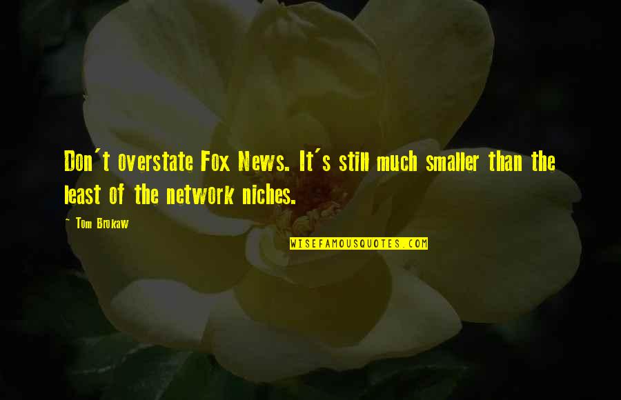 Sylviculturists Quotes By Tom Brokaw: Don't overstate Fox News. It's still much smaller