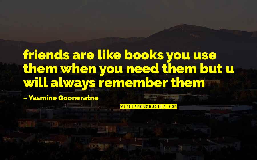 Symington Scotland Quotes By Yasmine Gooneratne: friends are like books you use them when