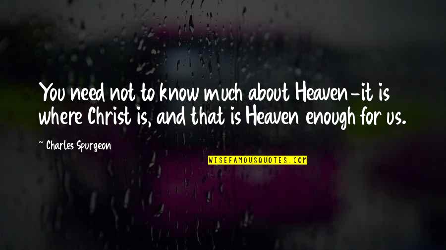 Sysyss Quotes By Charles Spurgeon: You need not to know much about Heaven-it