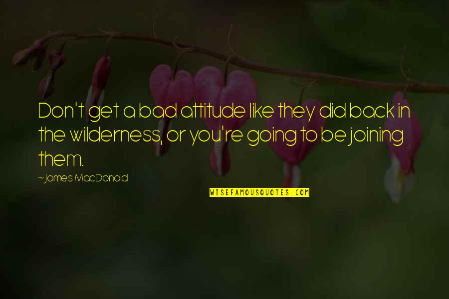 Szij Rt L Szl Quotes By James MacDonald: Don't get a bad attitude like they did