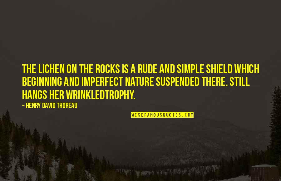 Szonja Dudik Quotes By Henry David Thoreau: The lichen on the rocks is a rude