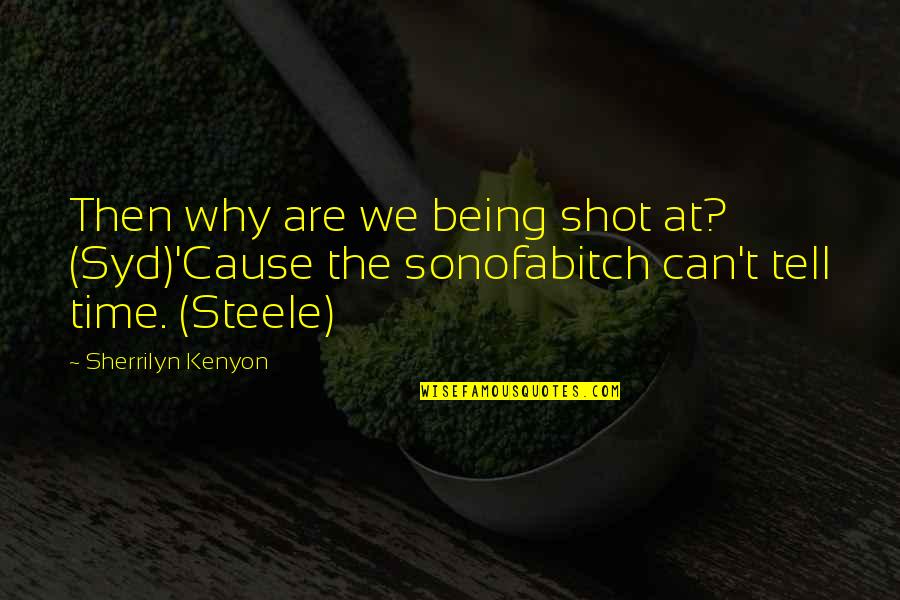 Tafwvg Quotes By Sherrilyn Kenyon: Then why are we being shot at? (Syd)'Cause