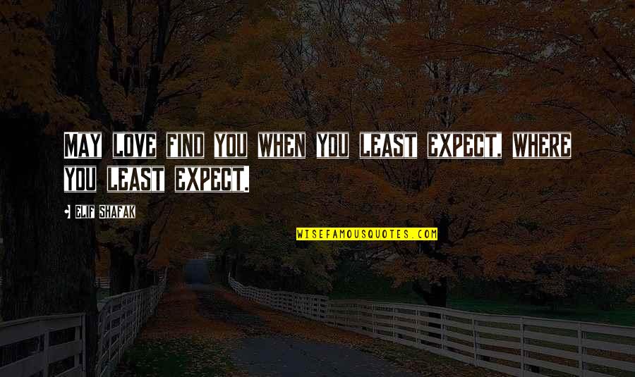 Taglienti Ice Quotes By Elif Shafak: May love find you when you least expect,