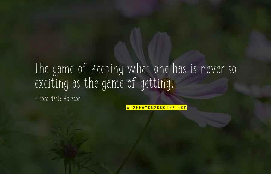 Talebi Md Quotes By Zora Neale Hurston: The game of keeping what one has is