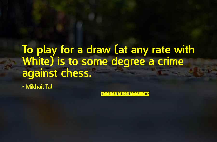 Tal's Quotes By Mikhail Tal: To play for a draw (at any rate