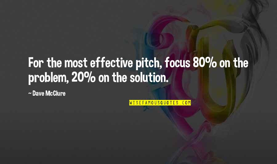 Tasm Movie Quotes By Dave McClure: For the most effective pitch, focus 80% on