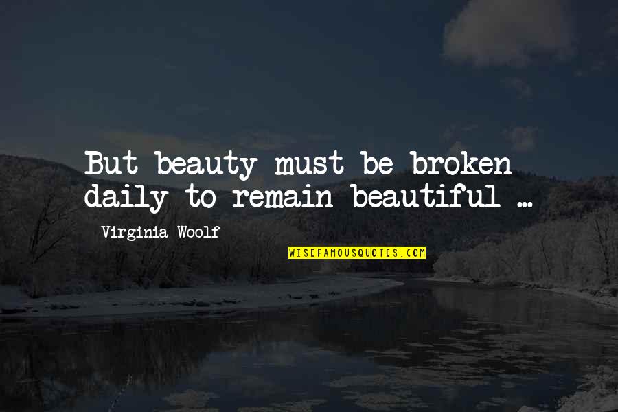 Tatlock Sports Quotes By Virginia Woolf: But beauty must be broken daily to remain