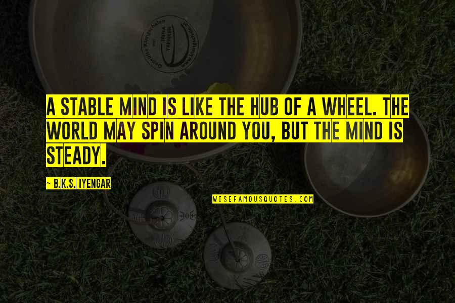 Taylee Lakyn Quotes By B.K.S. Iyengar: A stable mind is like the hub of