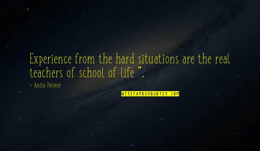 Teachers At School Quotes By Anita Palmer: Experience from the hard situations are the real