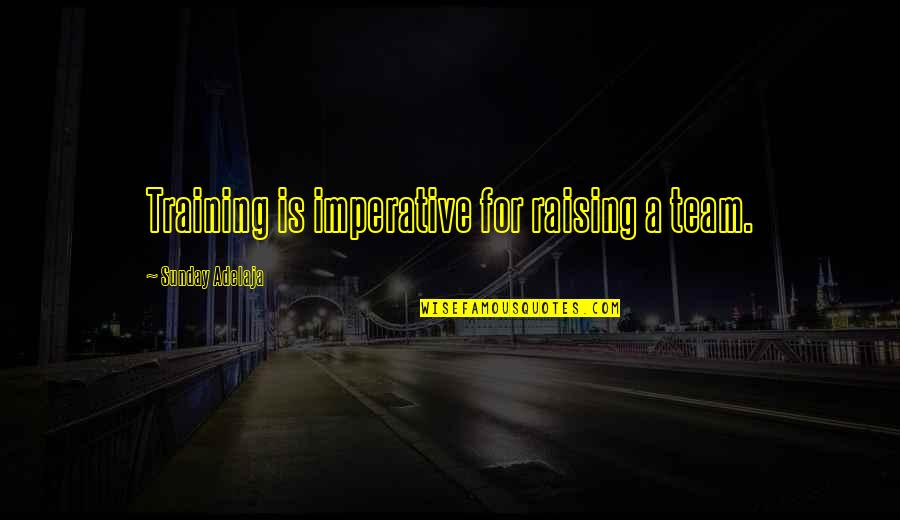 Team Training Quotes By Sunday Adelaja: Training is imperative for raising a team.