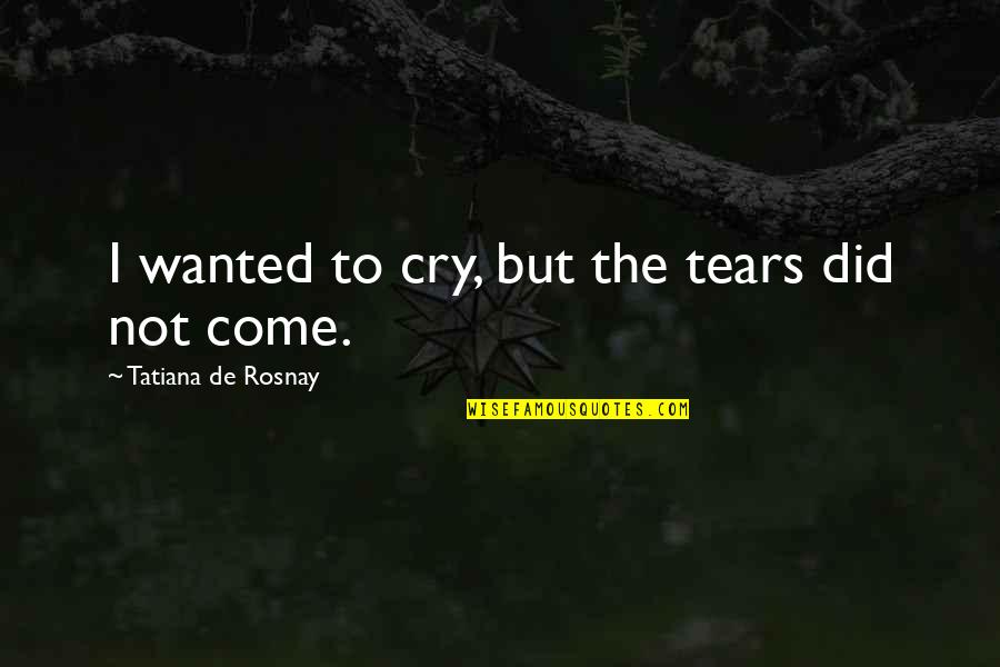 Tears Sorrow Quotes By Tatiana De Rosnay: I wanted to cry, but the tears did