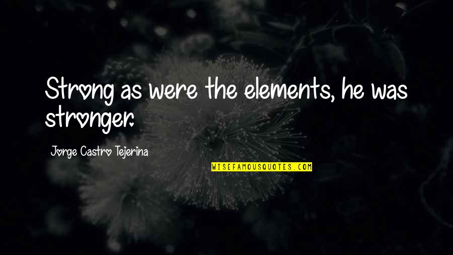 Tejerina Quotes By Jorge Castro Tejerina: Strong as were the elements, he was stronger.