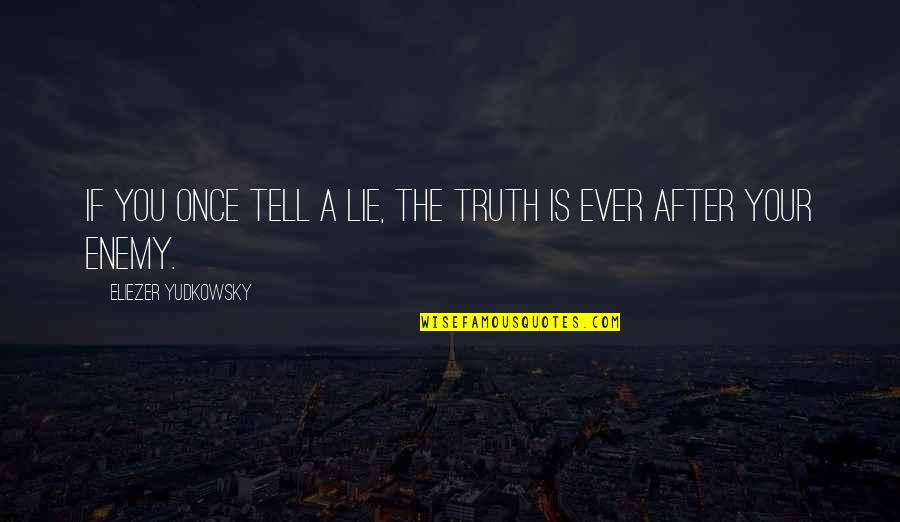 Tell A Lie Quotes By Eliezer Yudkowsky: If you once tell a lie, the truth