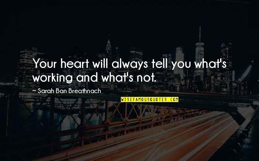 Tell Your Heart Quotes By Sarah Ban Breathnach: Your heart will always tell you what's working