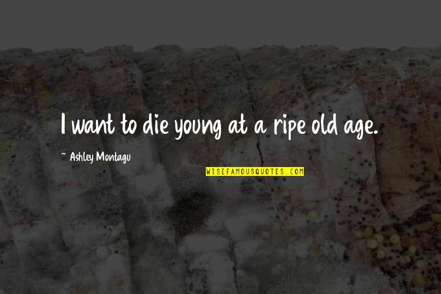 Teluk Ijo Quotes By Ashley Montagu: I want to die young at a ripe