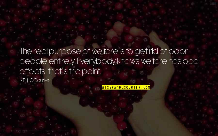 Tenaska Careers Quotes By P. J. O'Rourke: The real purpose of welfare is to get