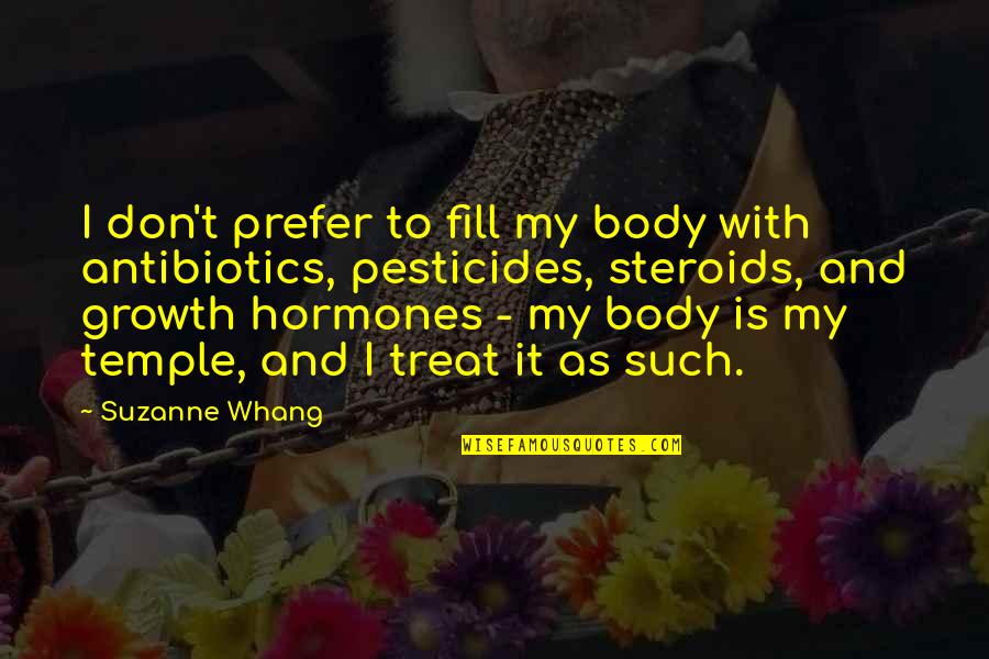 Tenderers Quotes By Suzanne Whang: I don't prefer to fill my body with