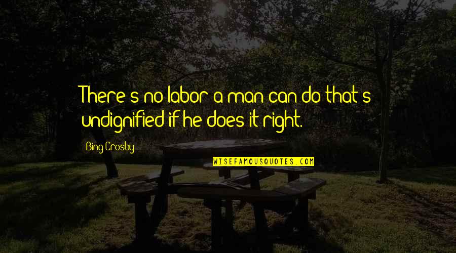 Teora Music The Woodlands Quotes By Bing Crosby: There's no labor a man can do that's