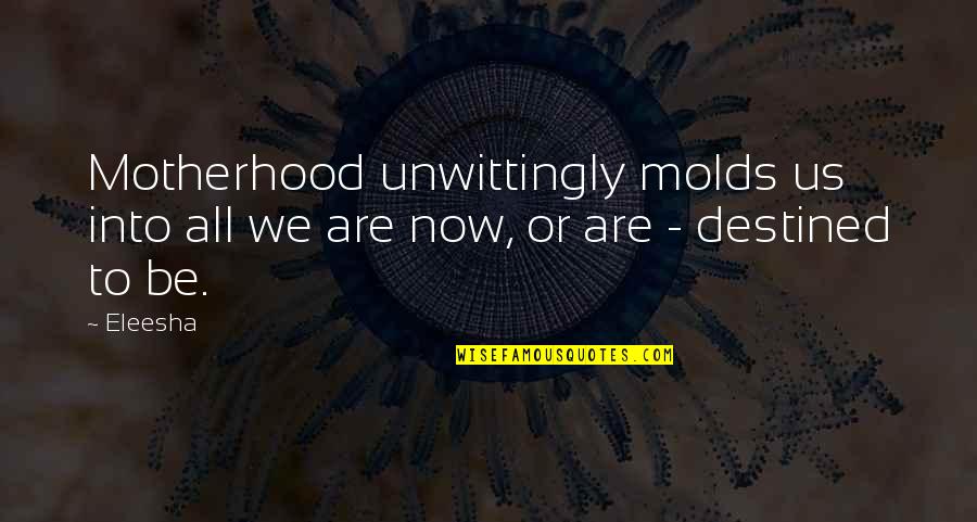 Terahertz Waves Quotes By Eleesha: Motherhood unwittingly molds us into all we are