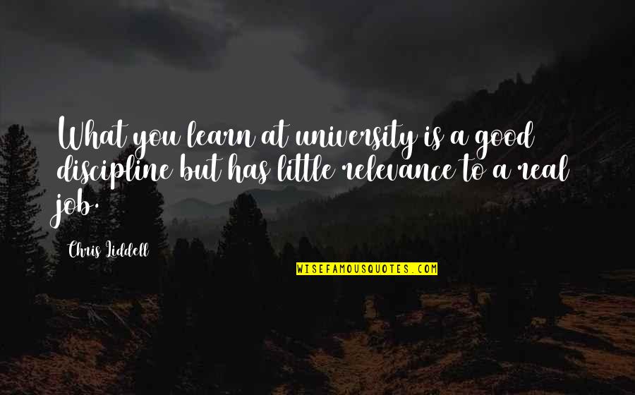 Terenziani Cages Quotes By Chris Liddell: What you learn at university is a good