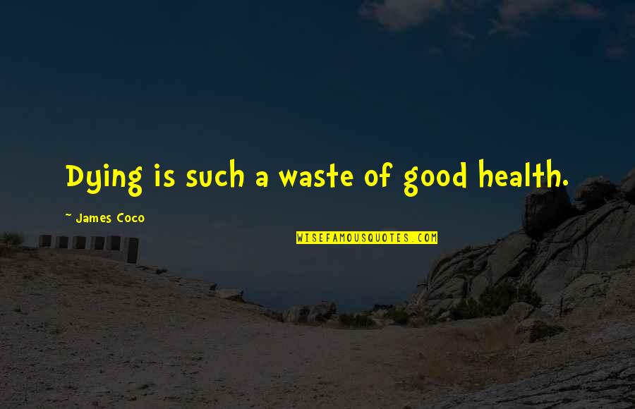 Teros Lyndhurst Quotes By James Coco: Dying is such a waste of good health.