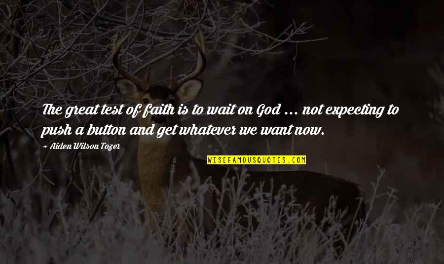 Test From God Quotes By Aiden Wilson Tozer: The great test of faith is to wait