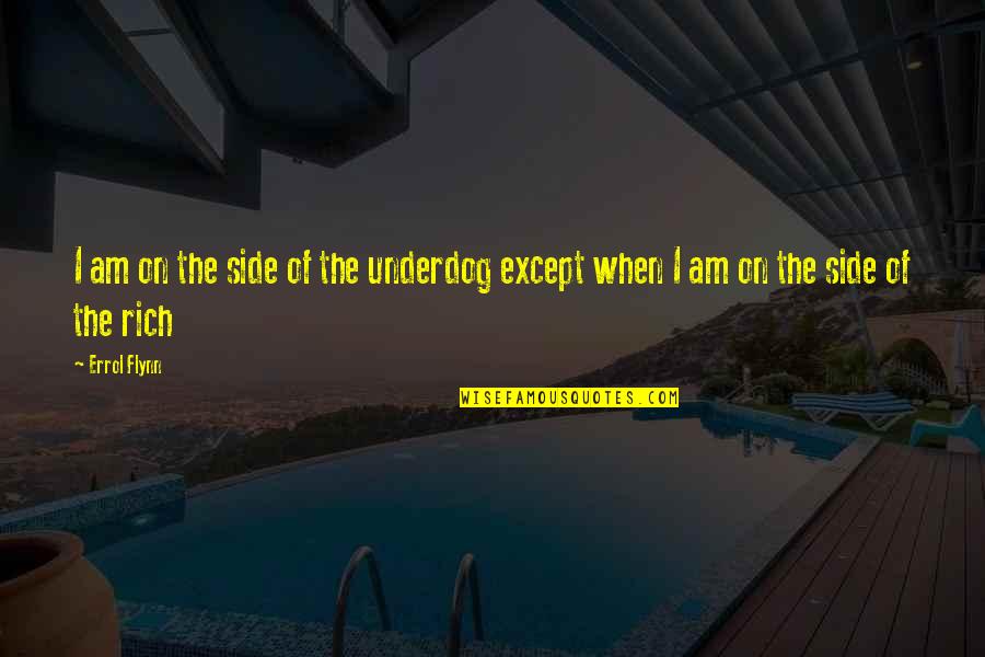 Tetos Muffler Quotes By Errol Flynn: I am on the side of the underdog