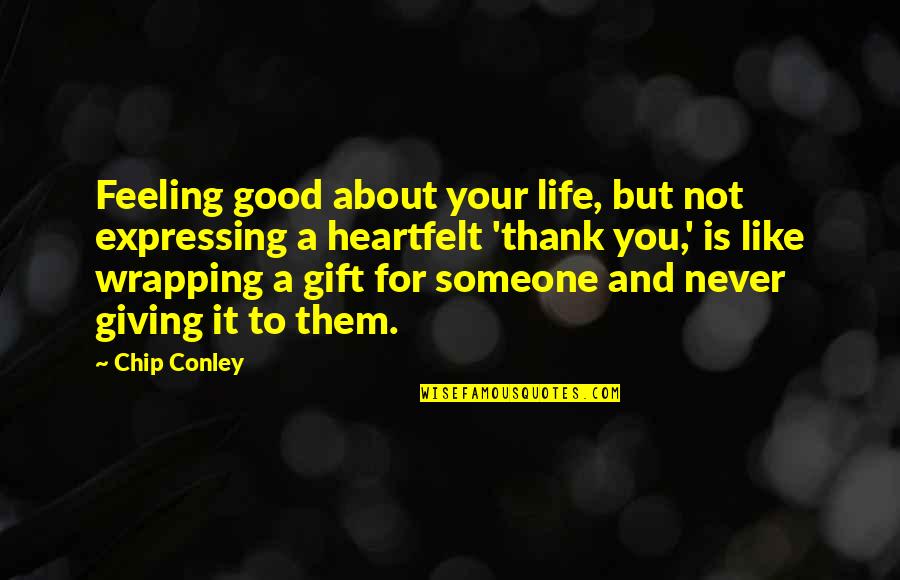 Thank To Quotes By Chip Conley: Feeling good about your life, but not expressing