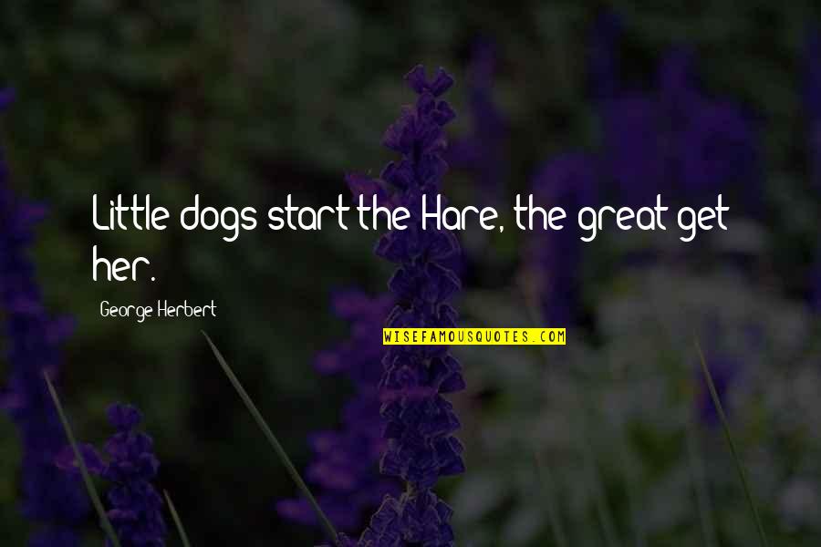 Thank You For Thinking Of Me Quotes By George Herbert: Little dogs start the Hare, the great get