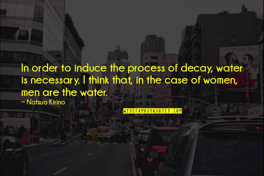 That Is Necessary Quotes By Natsuo Kirino: In order to induce the process of decay,