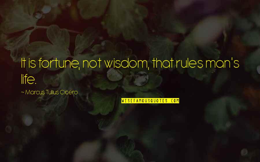 That'snice Quotes By Marcus Tullius Cicero: It is fortune, not wisdom, that rules man's